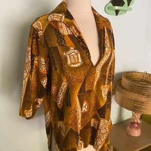 Vintage 1950s Alfred Shaheen Pull over Men’s Shirt